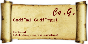 Csémi Györgyi névjegykártya